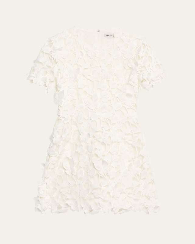 Darla 3D Lace Short-Sleeve Mini Dress